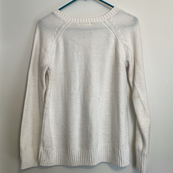 WOMENS MEDIUM WHITE FADED GLORY SWEATER - Picture 3 of 5